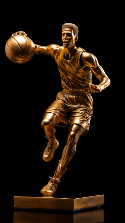 a_gold_trophy_of_Devin_Booker_shooting_basketb